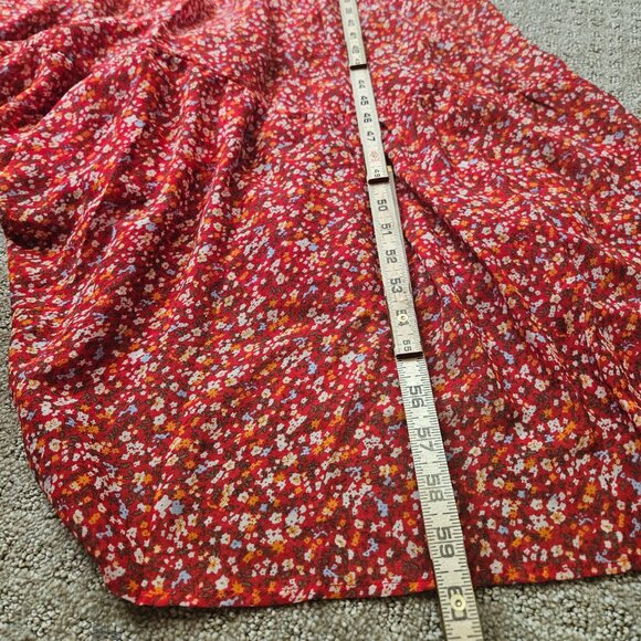 White Birch Smocked Maxi Dress Womens SZ 3X Floral Tiered Burn Orange Milkmaid - Picture 11 of 13